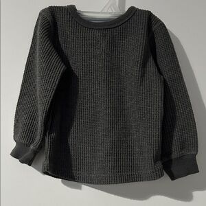 George Toddler 2T Long Sleeve Waffle Tee - Charcoal